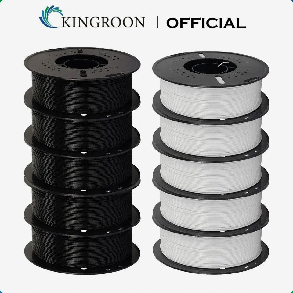 10KG PLA/ ABS/ PETG Filament 1.75mm Black White Gray, 10 Rolls PLA ABS