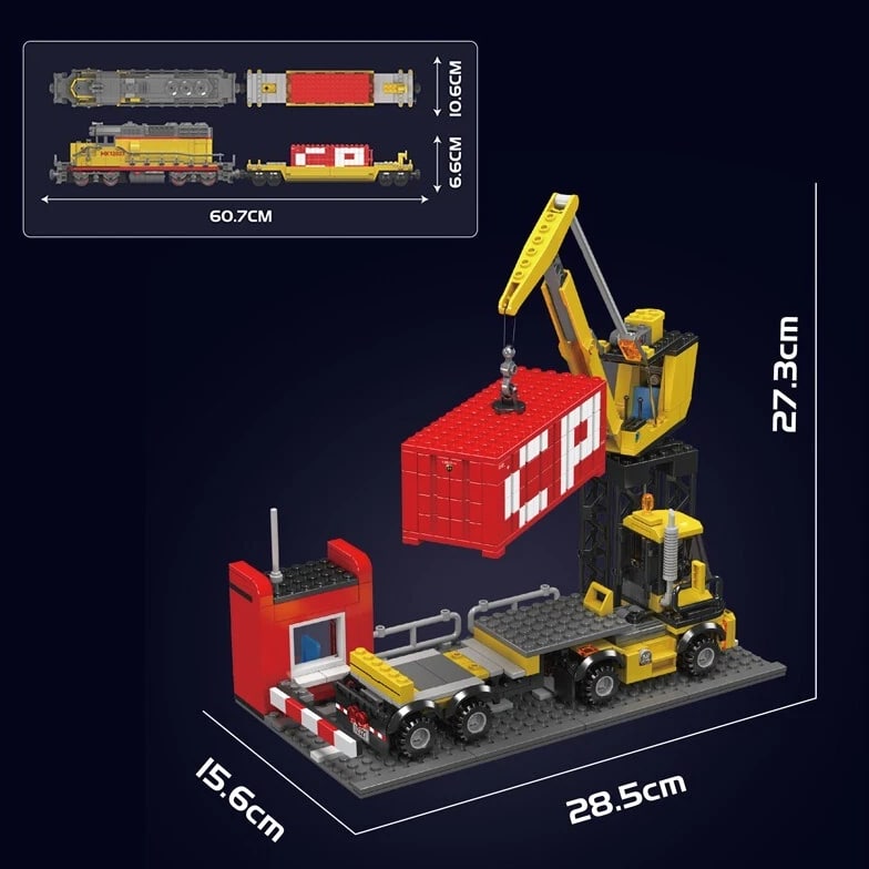 Mould King 12027 Diesel Locomotive Train Trailer Building Block Remote Control Toy