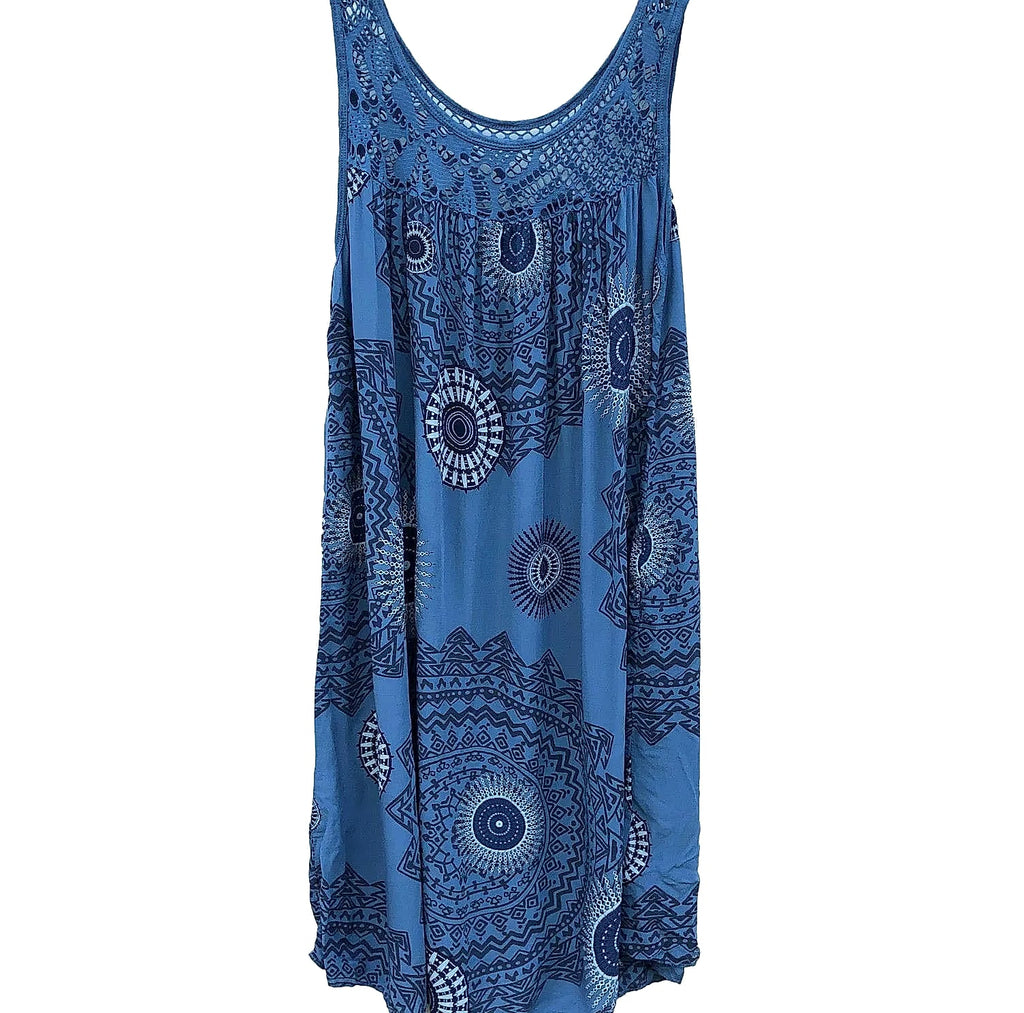 Women's Sleeveless Lace Print Camisole Summer Dress