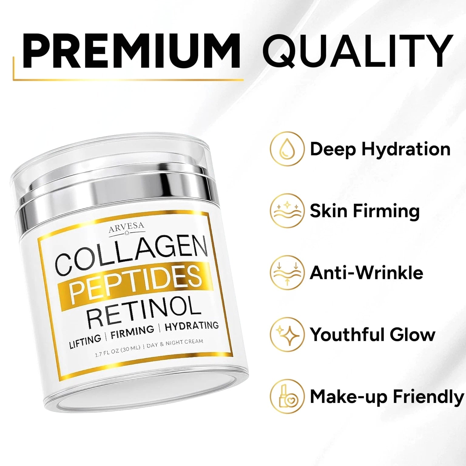 Retinol Cream for Face with Collagen Peptides - Anti-Aging Wrinkle Cream...