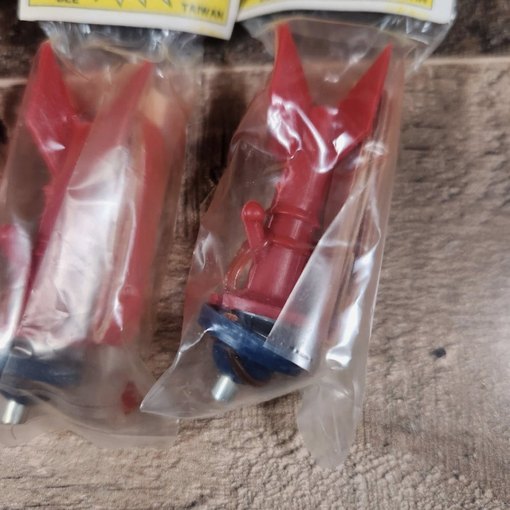 Vintage Lot Of 5 1960s Bee Cap Bomb Toys Missles Shaped Brand New NOS Retro Red
