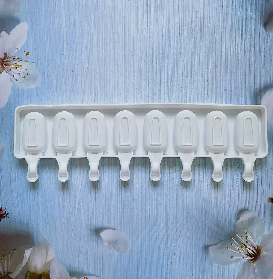 8-Hole Silicone Popsicle Mold for Homemade Ice Cream and Fruit Juice