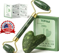 Face Roller & Gua Sha Facial Tools, Jade Roller Face Massager for Self Care