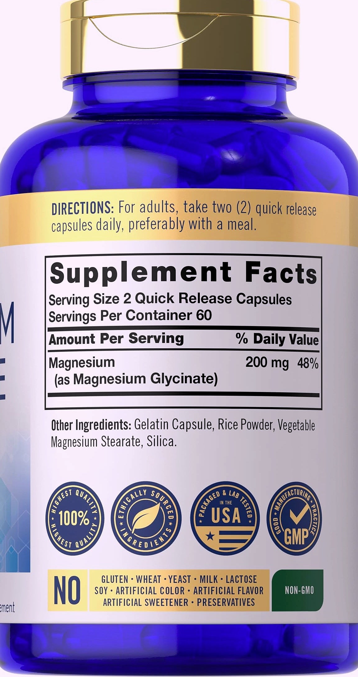 Carlyle Magnesium Glycinate 200mg, 120 Capsules