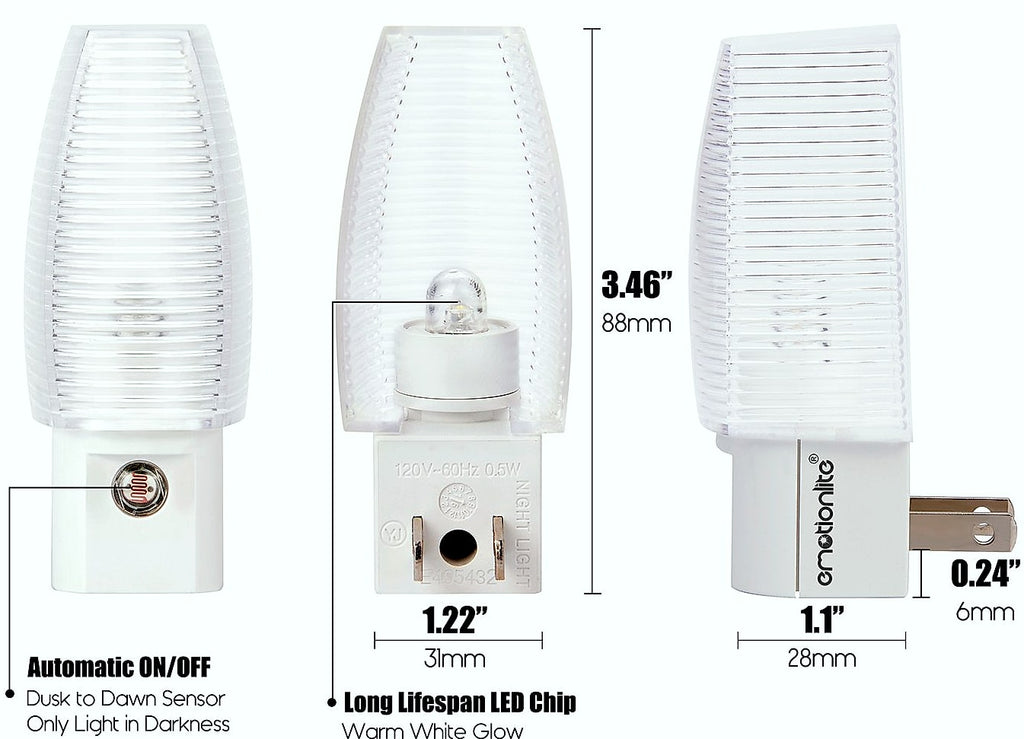 Emotionlite 4-Pack Plug-In Night Light with Dusk to Dawn Sensor