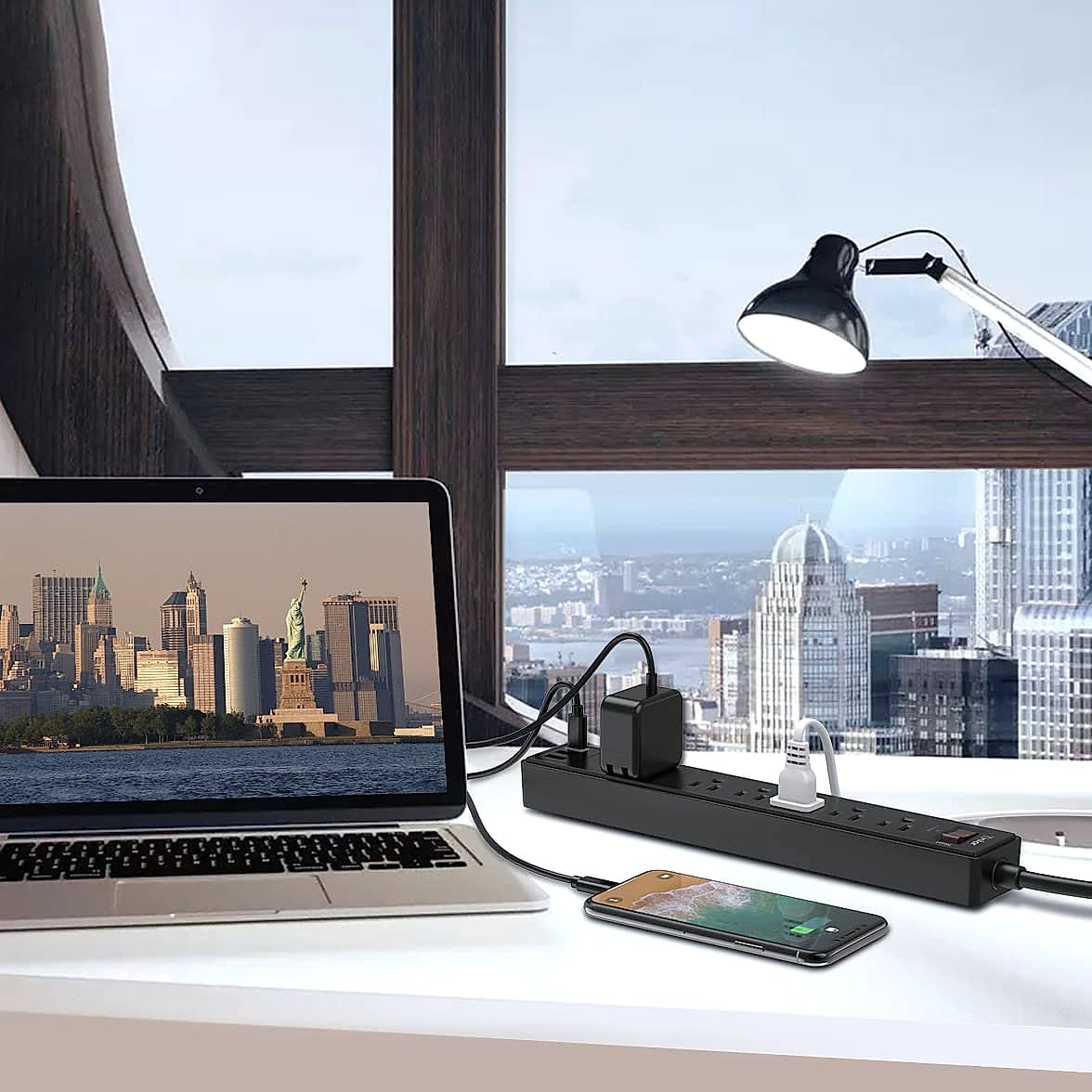 Yintar 6-Foot Power Strip with 6 Outlets and 3 USB Ports