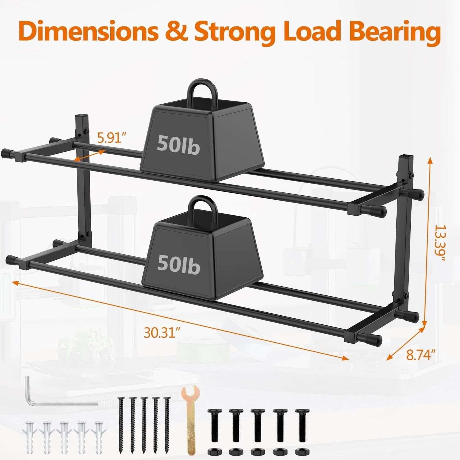 3D Printer Filament Storage Rack Wall Mount, Foldable Heavy Duty Metal Shelvi...
