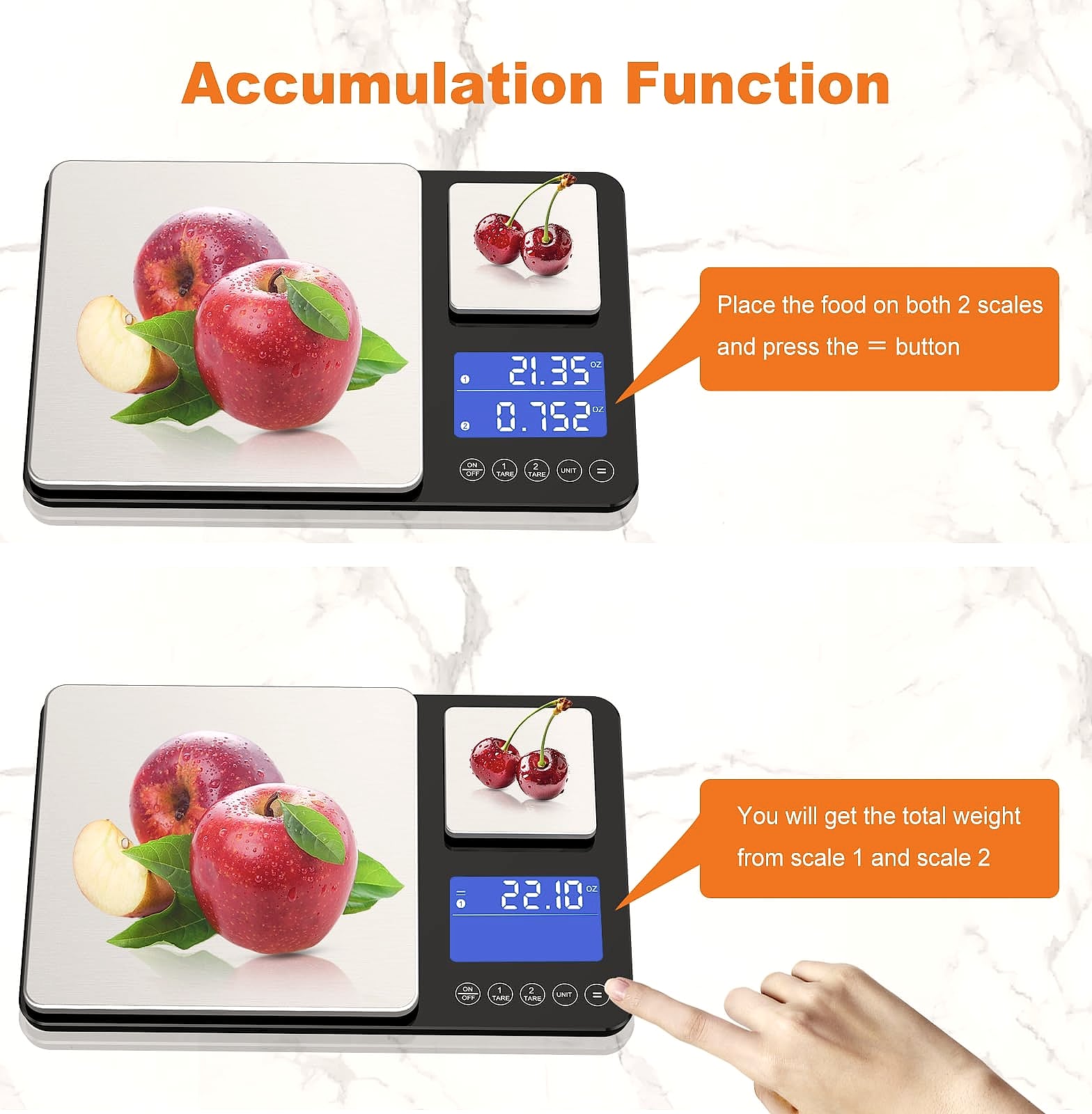 KUAIVO Dual Platform Food Scale, 0.001oz Precision Baking