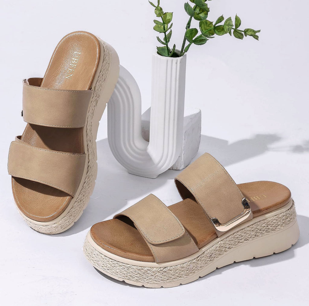UBFEN Womens Platform Wedge Sandals with Orthopedic Support