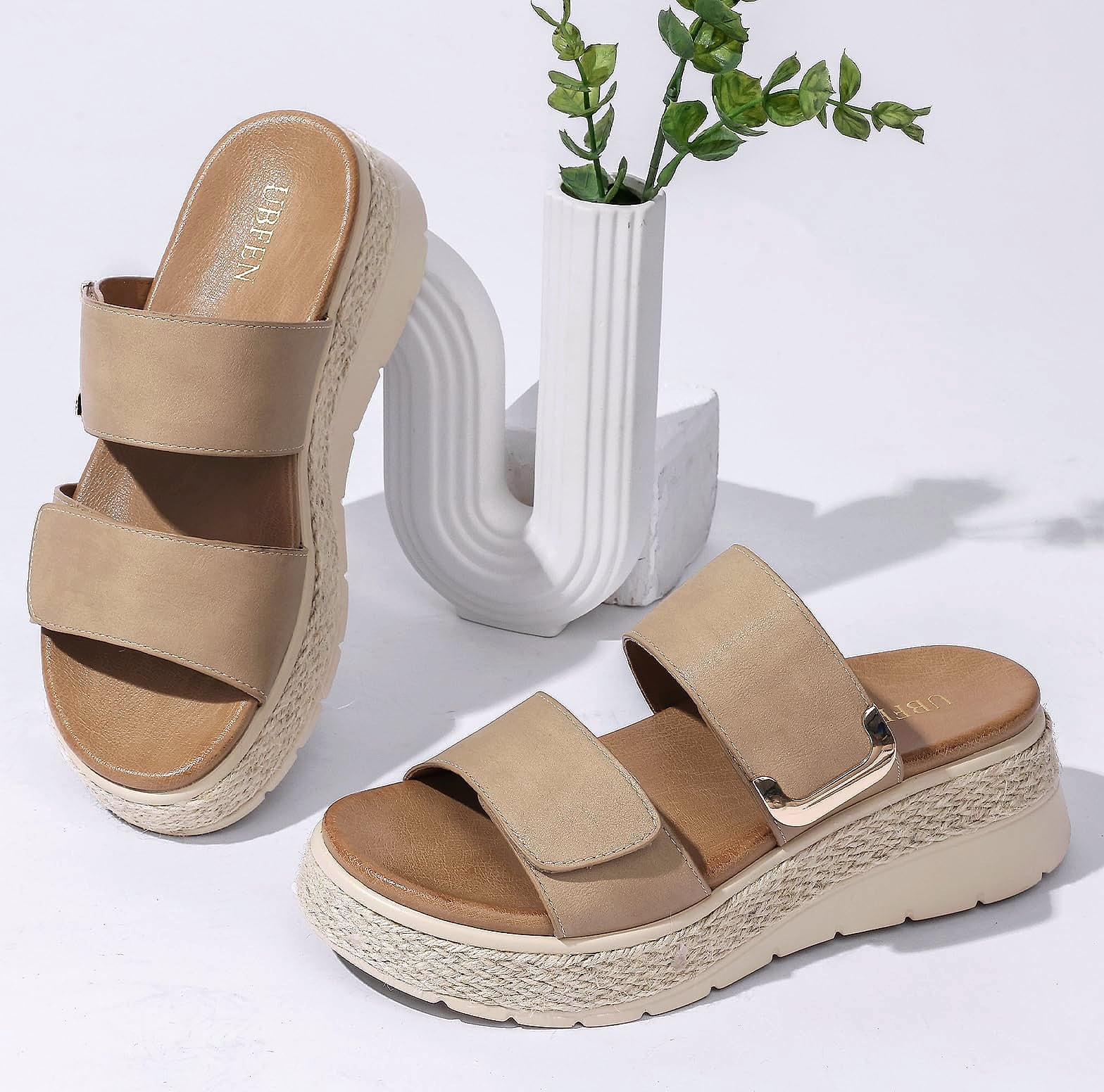 UBFEN Womens Platform Wedge Sandals with Orthopedic Support