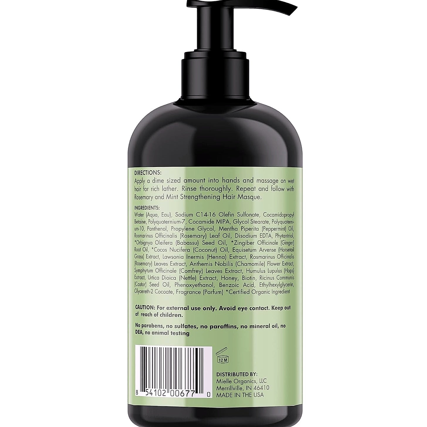 Mielle Organics Rosemary Mint Biotin Shampoo for Hair Strengthening