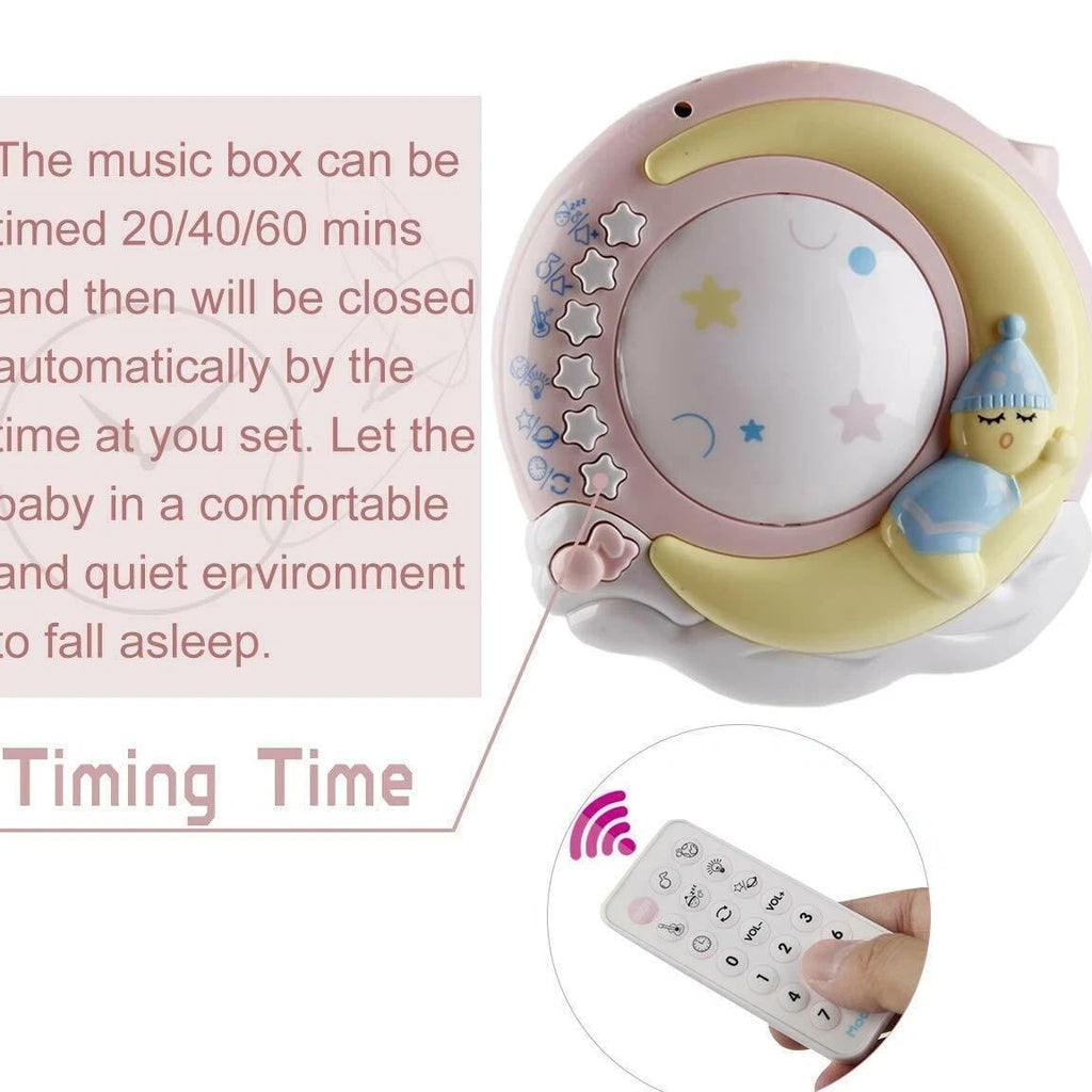 Baby Crib Mobile with Music and Lights,Moon & Star Projector Toys with 108 Songs