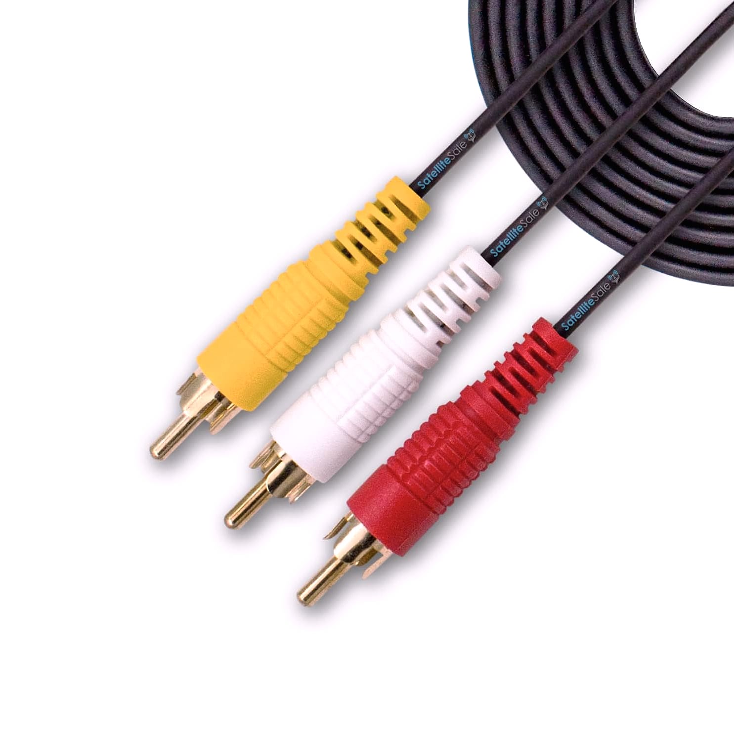 SatelliteSale 3 Male to 3 Male RCA Audio Video Cable 6ft