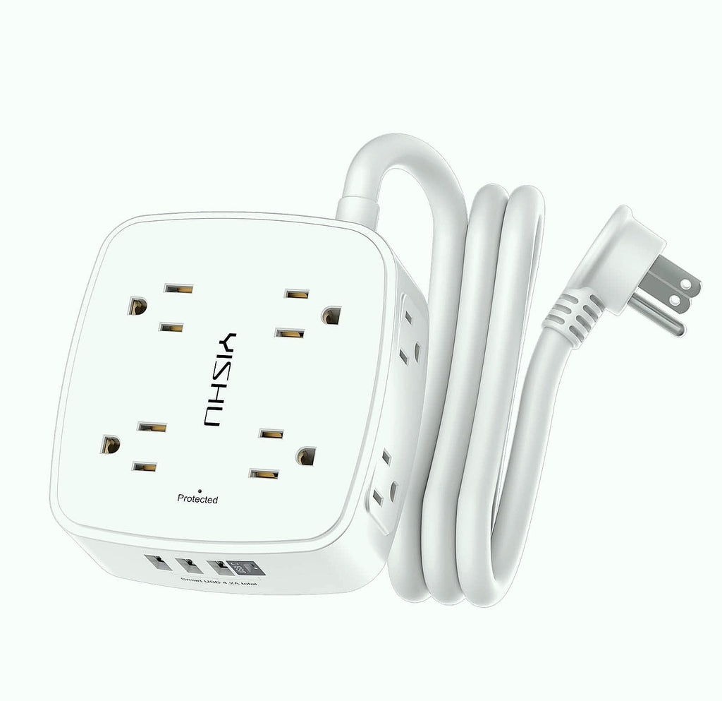 YISHU 6 Ft Surge Protector Power Strip, 8 Outlets 4 USB