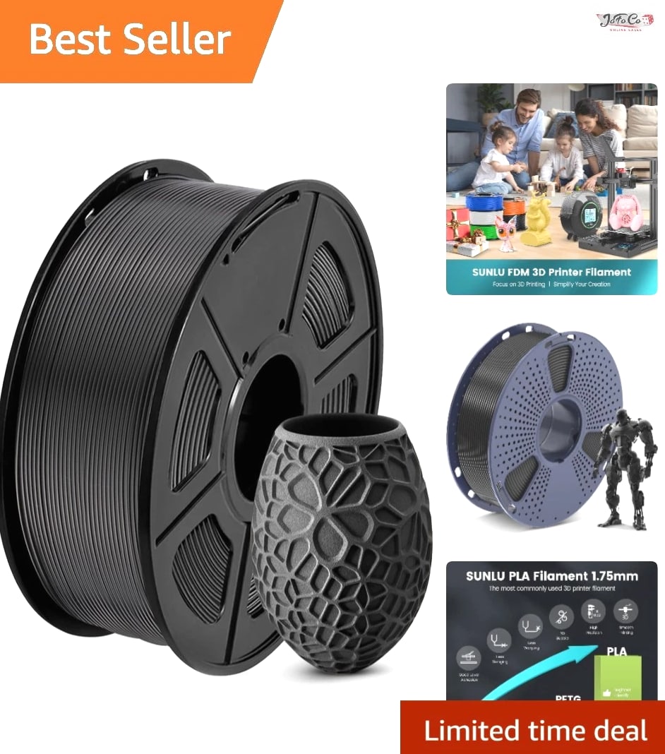 Versatile 1.75mm Black PLA Filament - Premium Printing with No Clogs or Bubbles