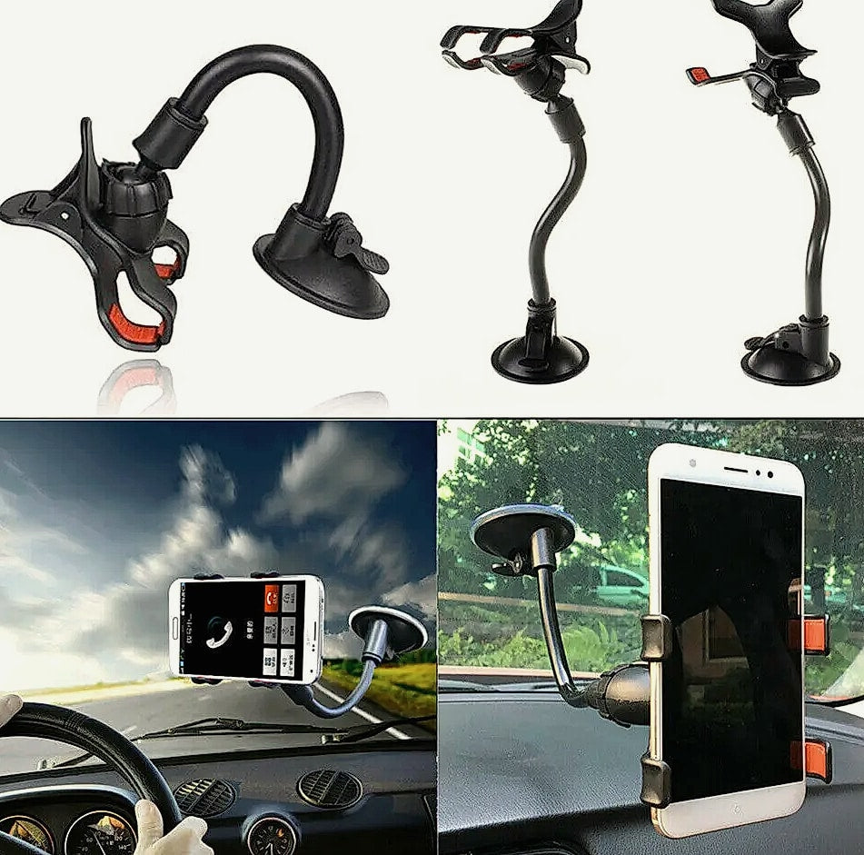 360-Degree Windshield Car Mount with Suction Cup for Phones