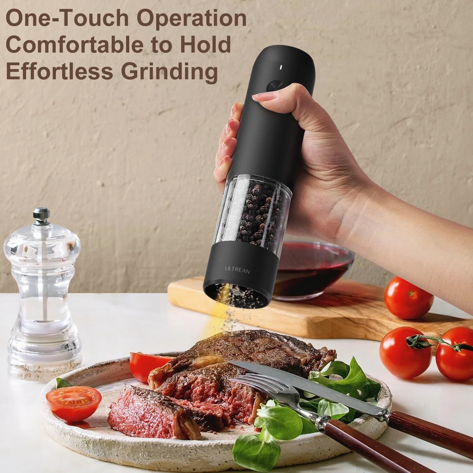 Electric Salt and Pepper Grinder Set - 2 Pack Rechargeable Salt & Pepper Mill