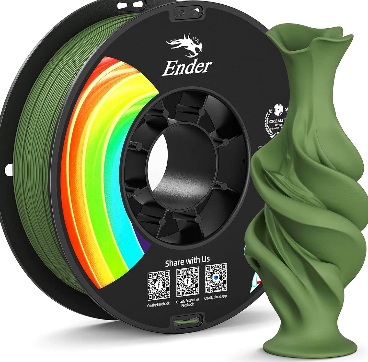 Creality Matte PLA Plus Filament 1.75mm, Olive Green Color, Low Warping, Mini...