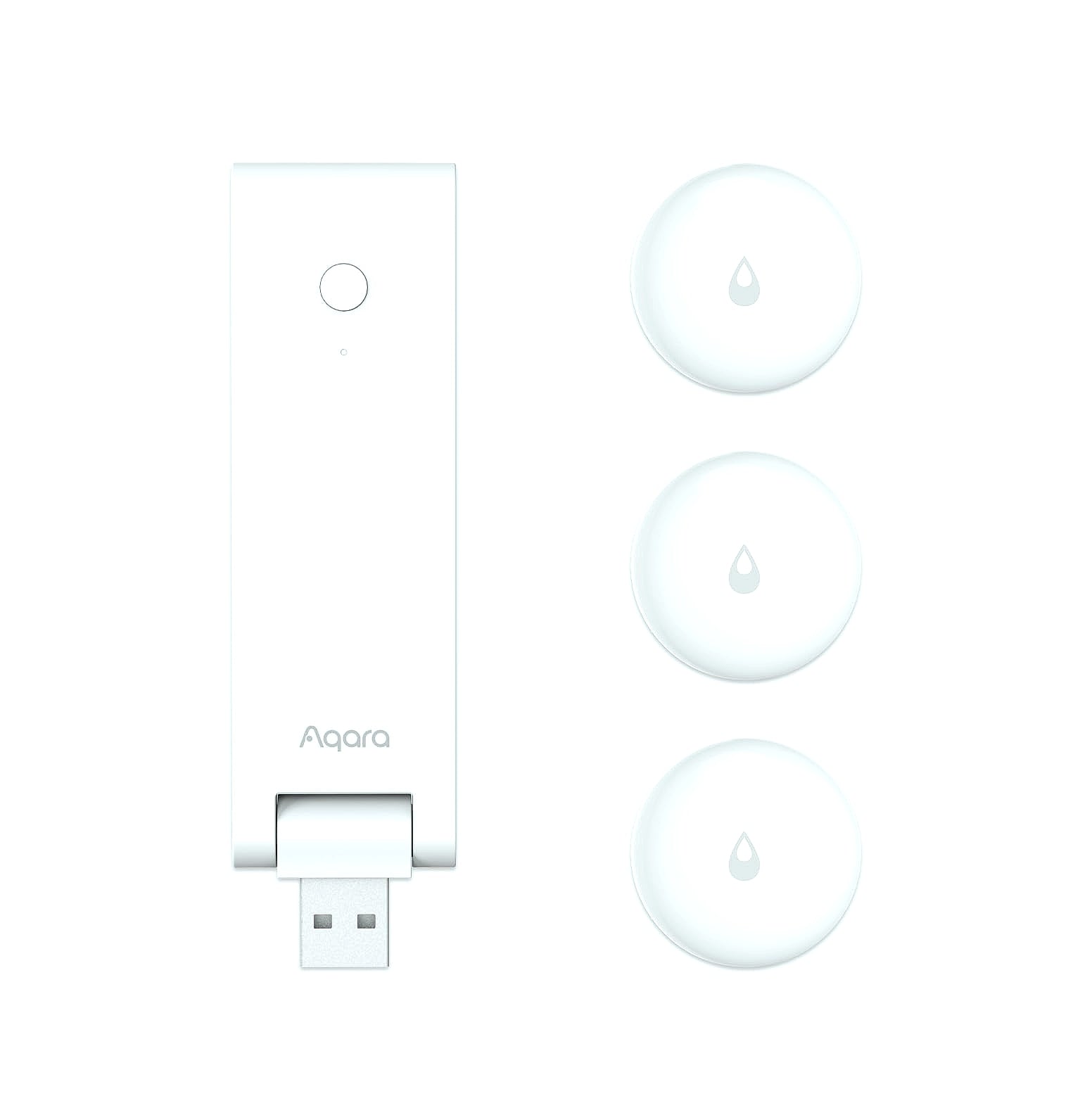 Aqara Water Leak Sensor 3 Pack with M100 Zigbee Hub