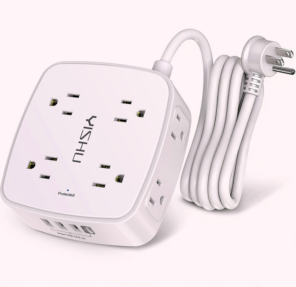 YISHU 6 Ft Surge Protector Power Strip, 8 Outlets 4 USB