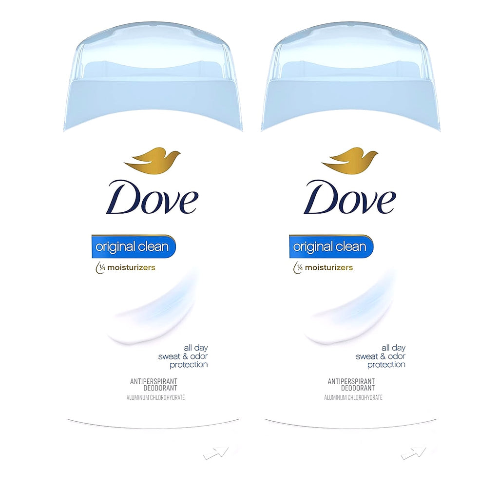 Dove Invisible Solid Antiperspirant Deodorant Stick, Original Clean, 2.6 oz, 2 Count