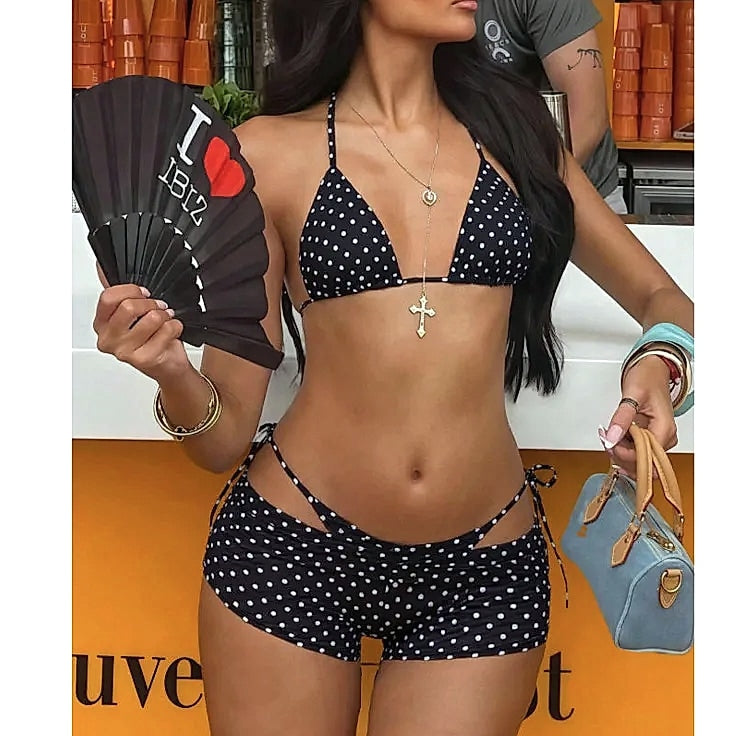 CeCheetah Dot Sexy 3-Piece Bikini Set Women's Swimwear