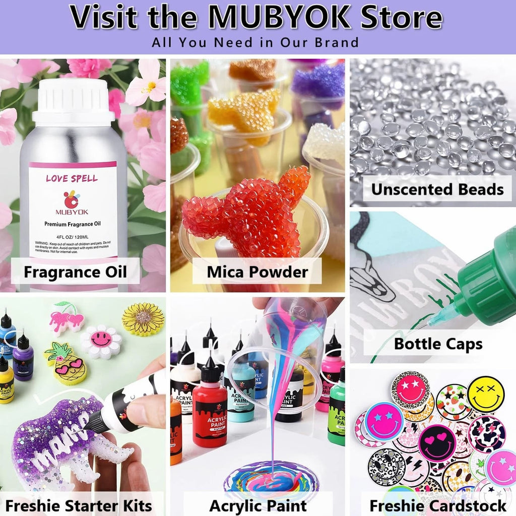 M436 Car Freshie Supplies Starter Kit with 1LB Scented Aroma Beads, 4 Inch Circle