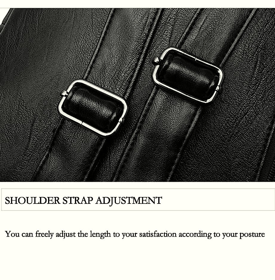 Women's PU Leather Backpack with Adjustable Straps, 29.5cm