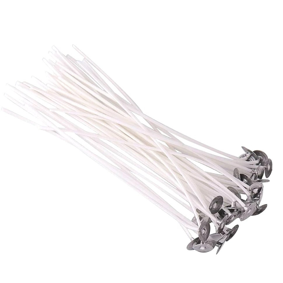 20Pack 20cm/8" Candle Wicks Cotton Core Pre Waxed&Tabbed With Sustainers