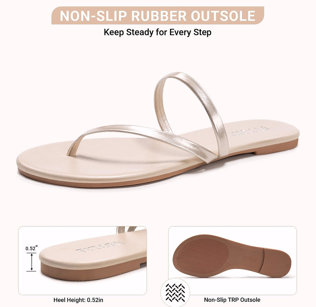 FITORY Women's Flip Flops Strappy Open Toe Sandals