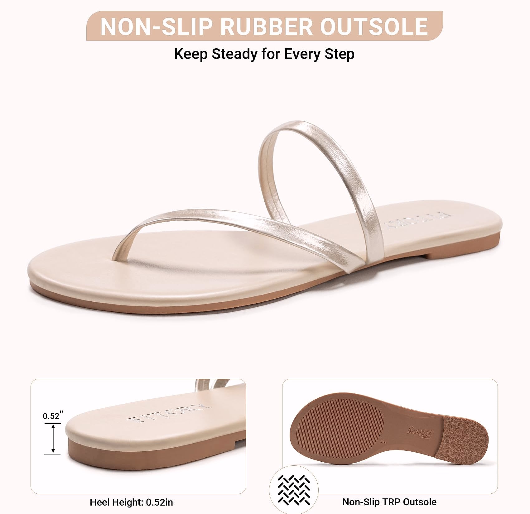 FITORY Women's Flip Flops Strappy Open Toe Sandals