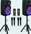5 Core 400W DJ PA Speaker System with 2 Wireless Mics