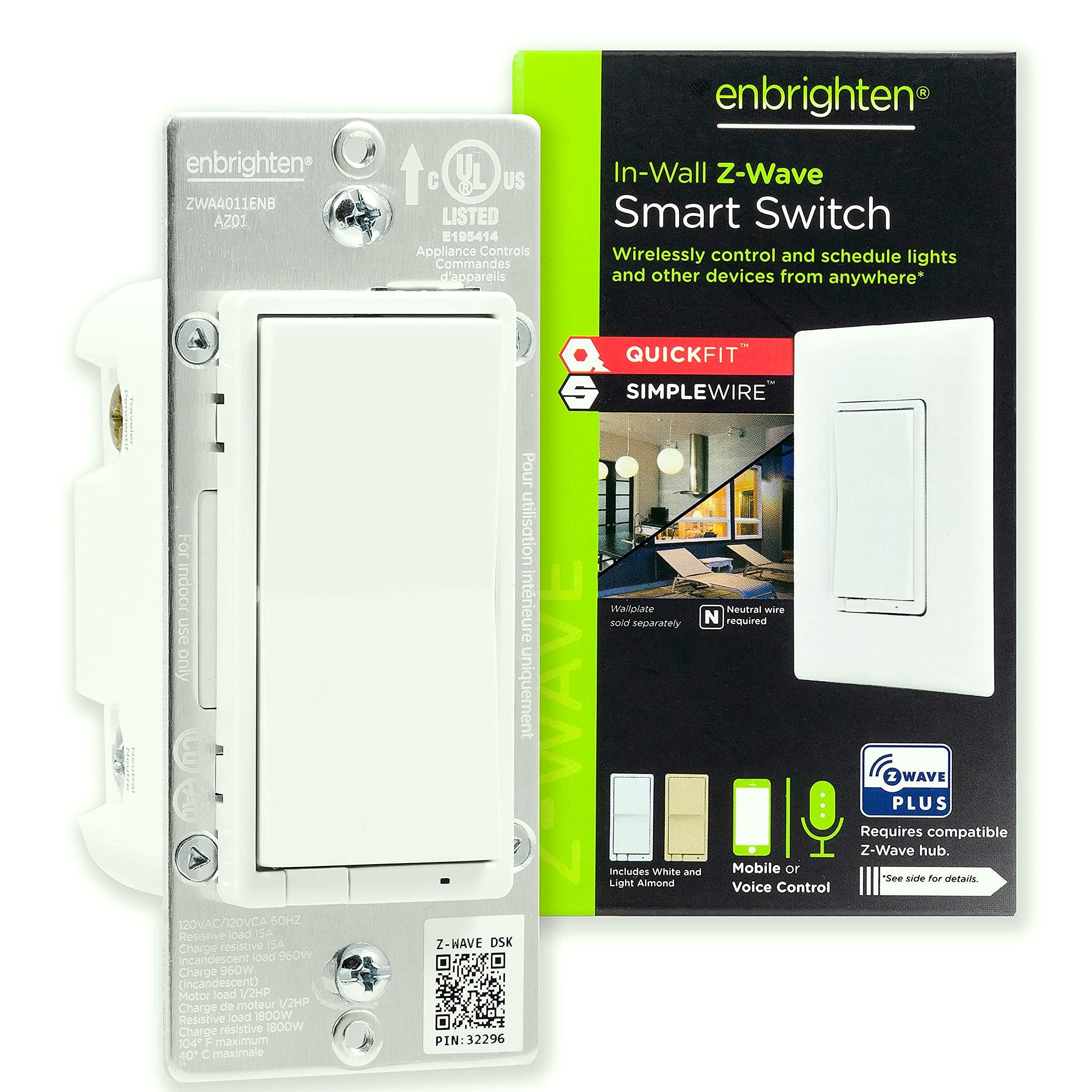 Enbrighten 58433 Z-Wave In-Wall Smart Light Switch