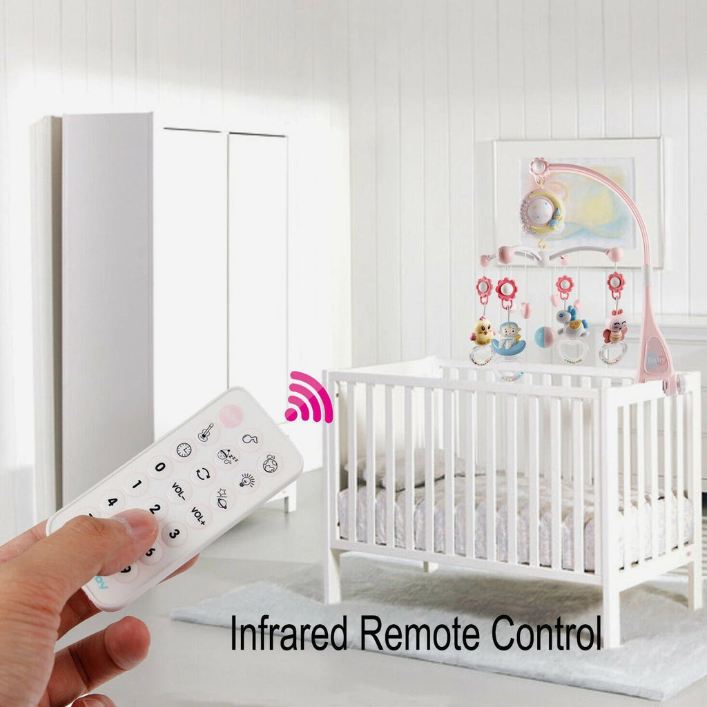 Baby Crib Mobile with Music and Lights,Moon & Star Projector Toys with 108 Songs
