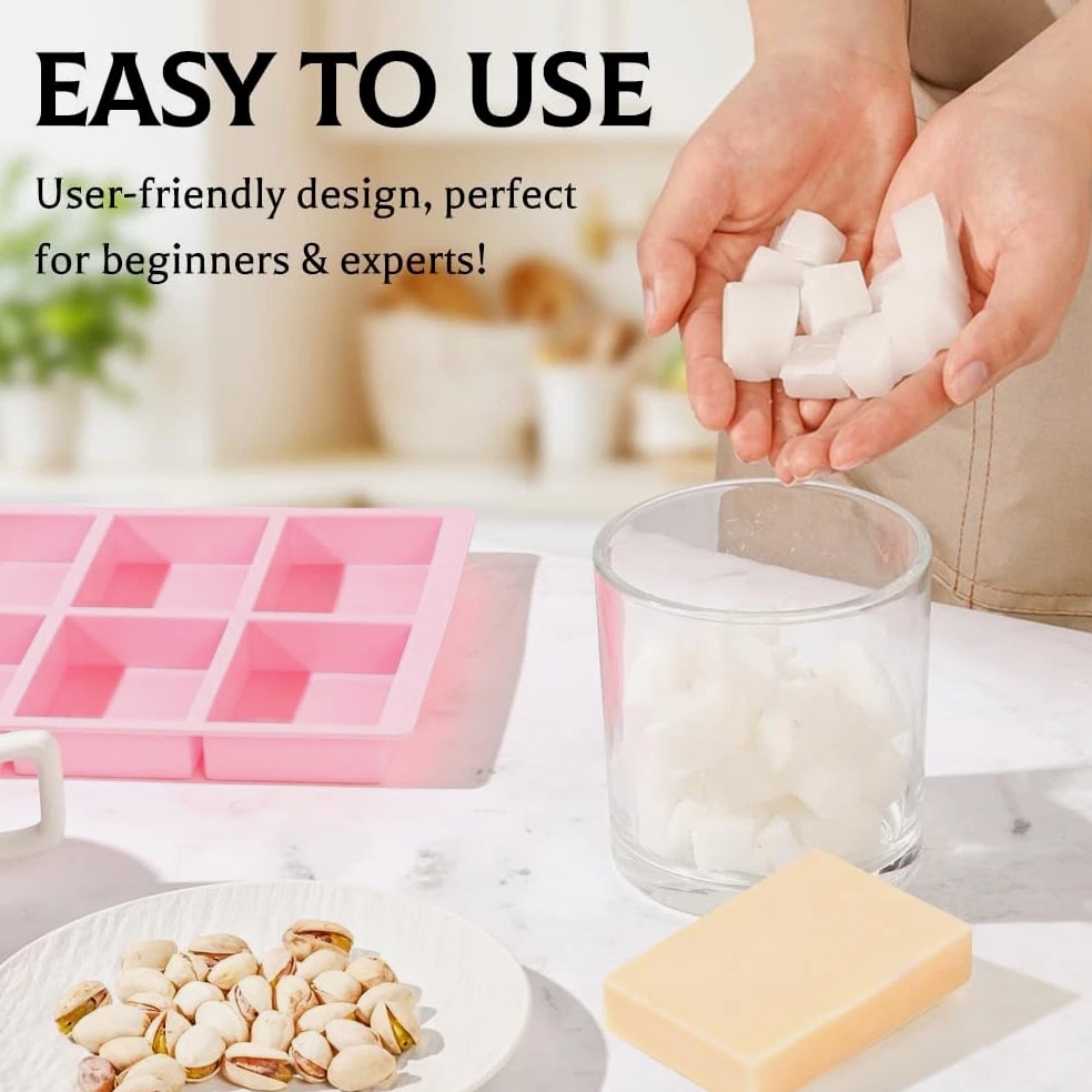 Silicone Soap Molds 3 Pcs, Rectangle Molds for Soap Making, 6 Cavity Design