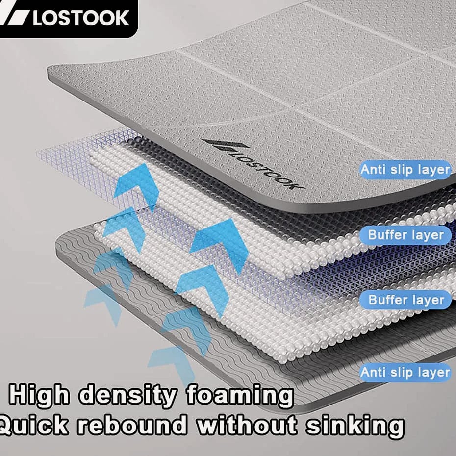 Lostook 4mm TPE Foldable Yoga Mat for Home Workouts