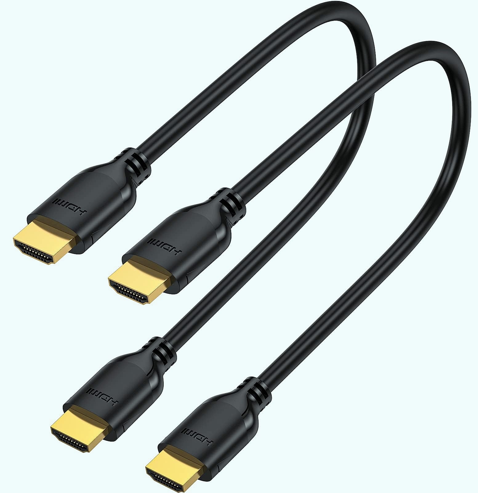 UVOOI 1ft HDMI 2.0 Cable 2-Pack, 4K@60Hz High Speed