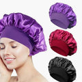 Silk Satin Sleep Bonnet Hair Cap Bonnet Elastic Soft Wide Band for Women