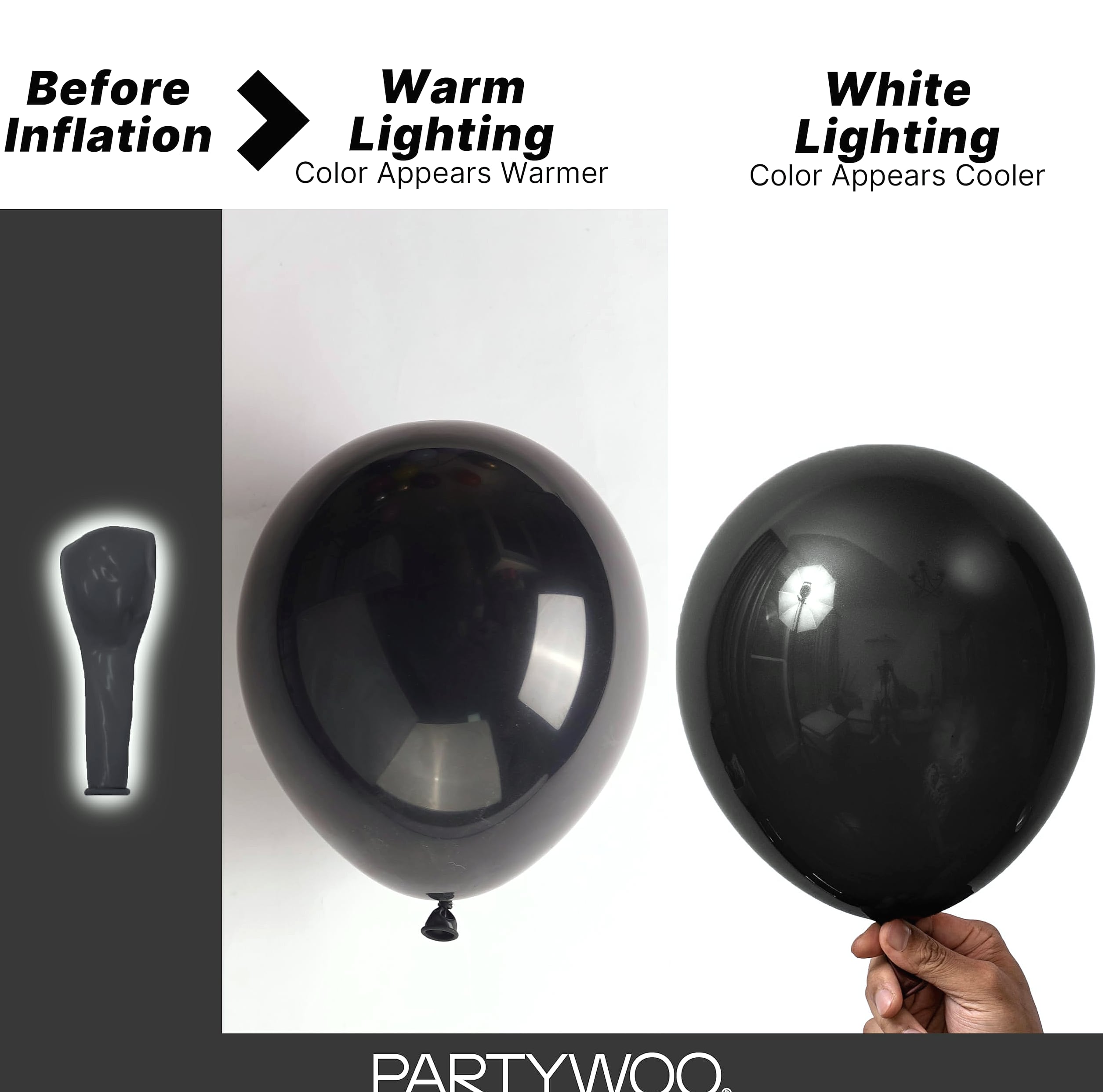 PartyWoo Black Balloons 140 pcs Arch Kit, 5-18 Inch