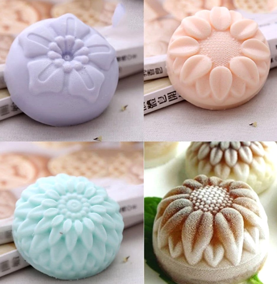 6 Cavity Flower Shaped Silicone Soap Mold DIY Handmade