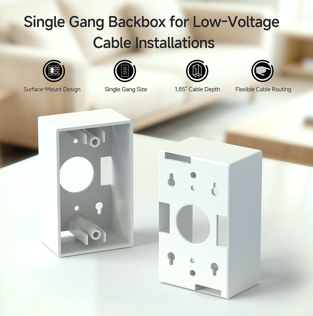 Cable Matters 5-Pack Single Gang Low Voltage Surface Mount Backbox White