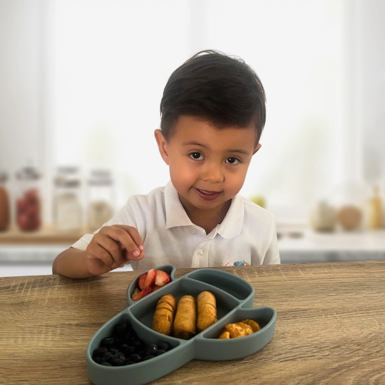 Liitle Sadi Silicone Airplane Toddler Plate, BPA-Free, Baby Plate, Baby Dish.