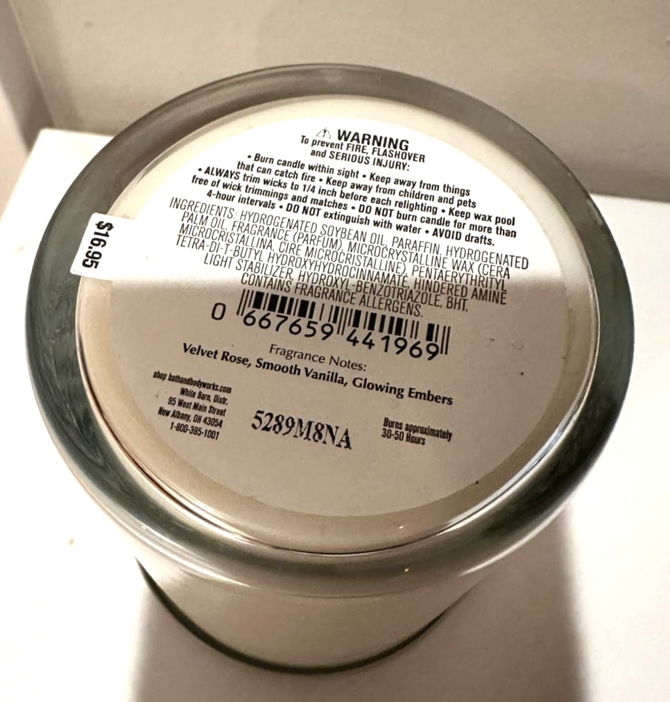 Bath & Body Works Rosewood & Suede Single Wick Candles - 8 oz (3 Candles)