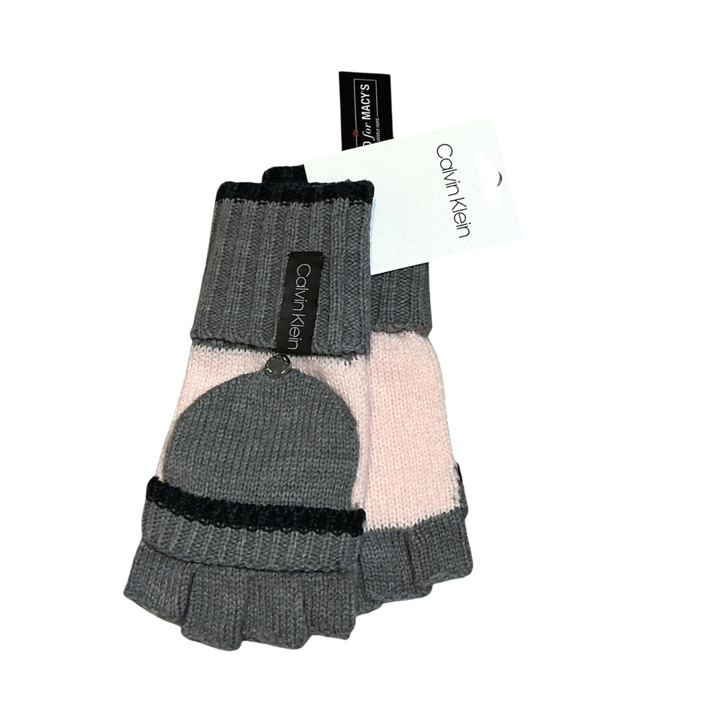 Calvin Klein Pink/Grey Flip-Top Glove Mittens and Infinity Scarf Gift Set NWT