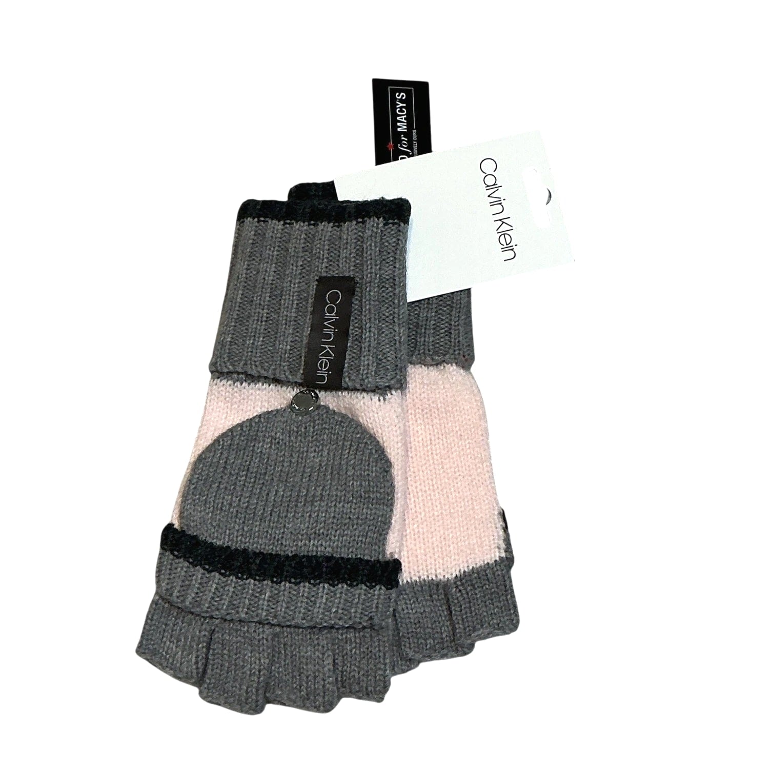 Calvin Klein Pink/Grey Flip-Top Glove Mittens and Infinity Scarf Gift Set NWT