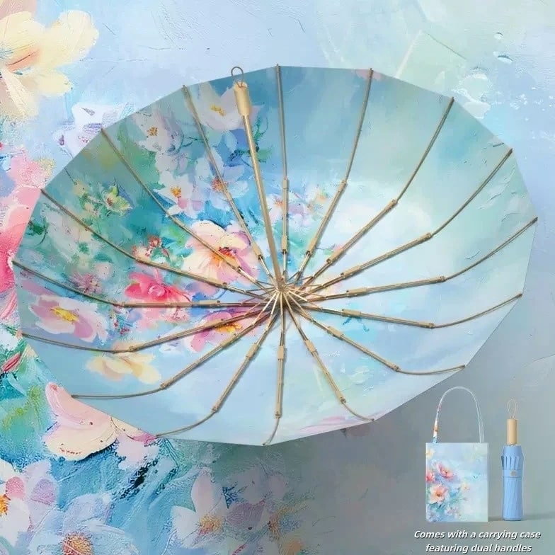 Wind-Resistant,UV-Protective Umbrella Perfect for Both Sunny and Rainy Days