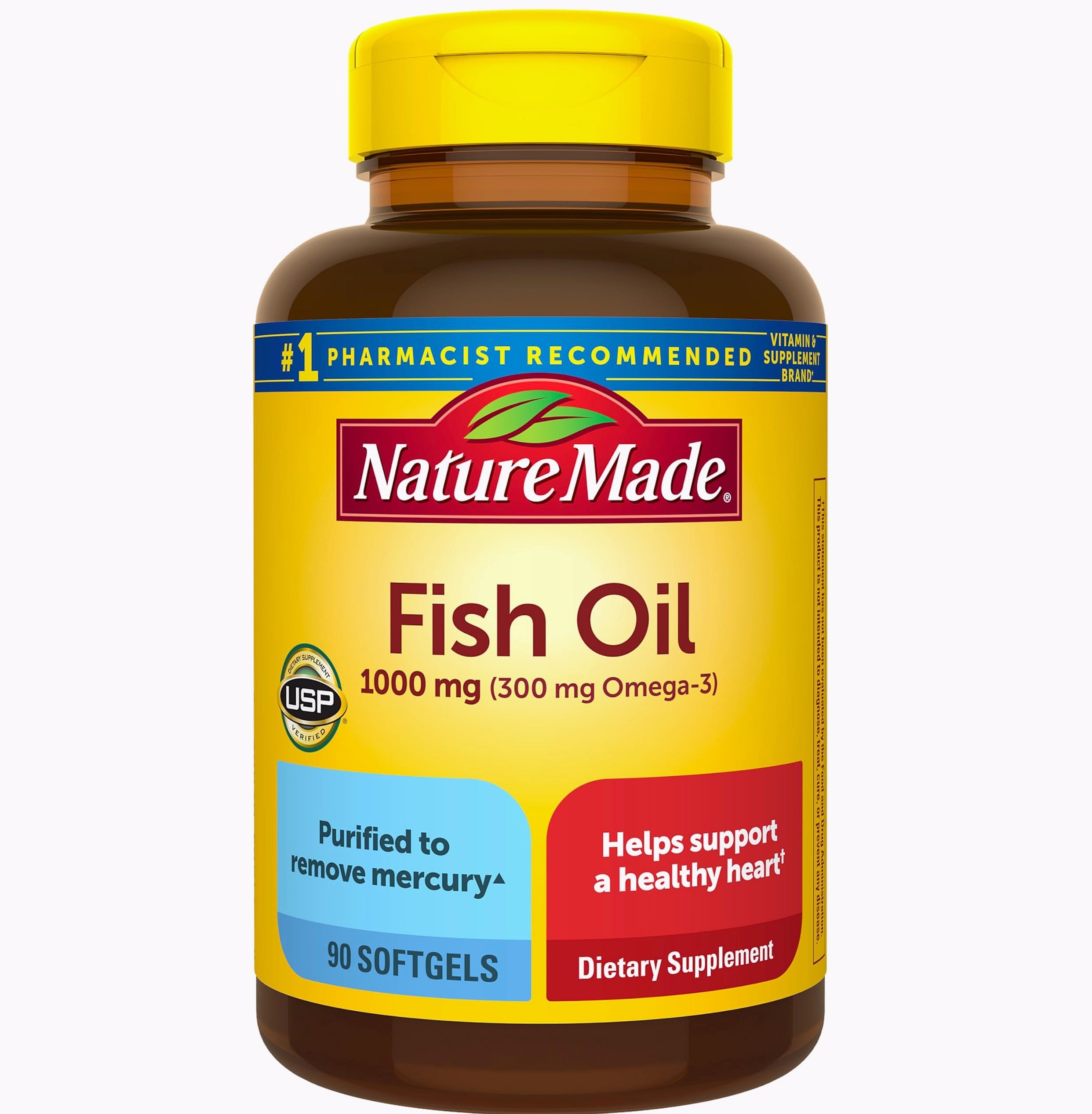 Nature Made Fish Oil 1000 mg Omega 3 Softgels, 90 Count