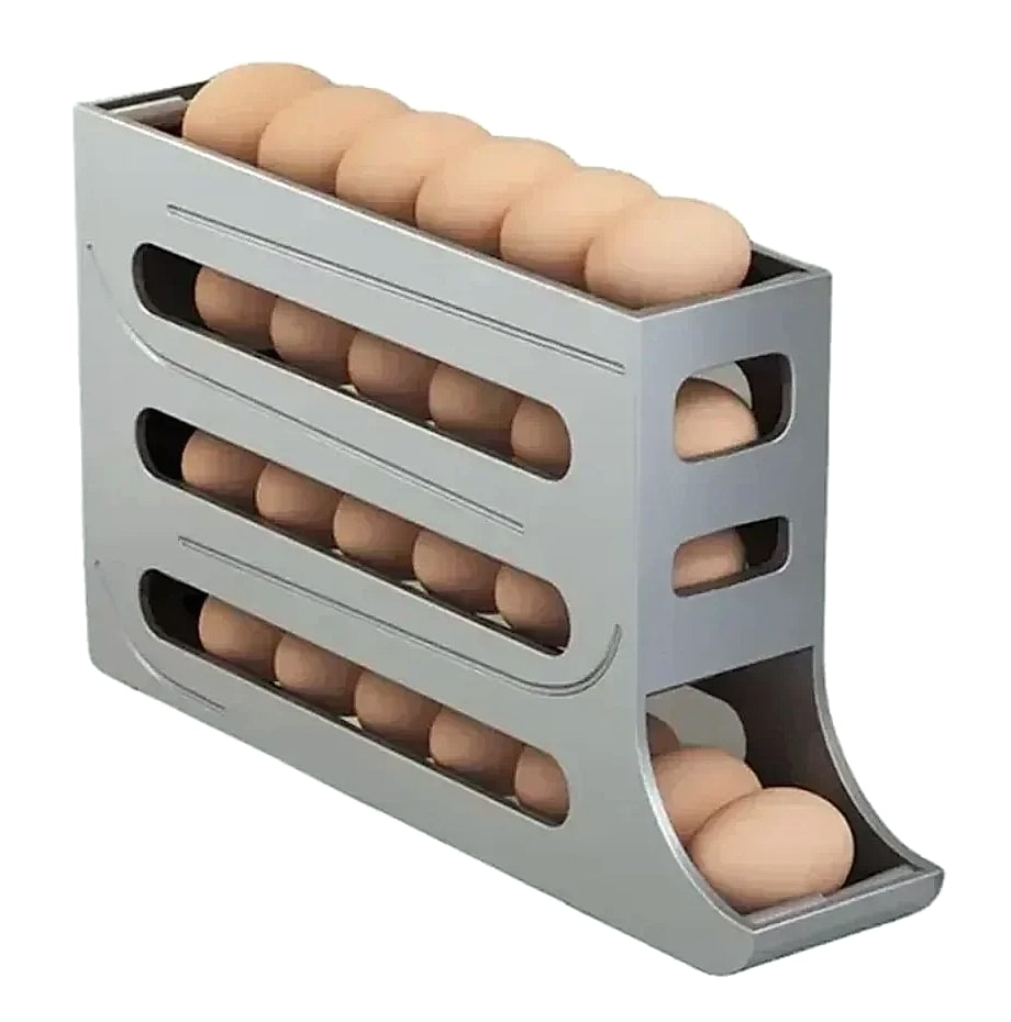 AHTOSKA 4-Layer Automatic Egg Dispenser Fridge Organizer