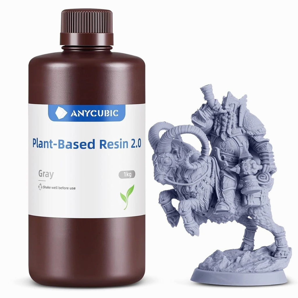 Low Odor 3D Printer Resin, 405nm UV Plant-Based Grey, 1000g for Precision
