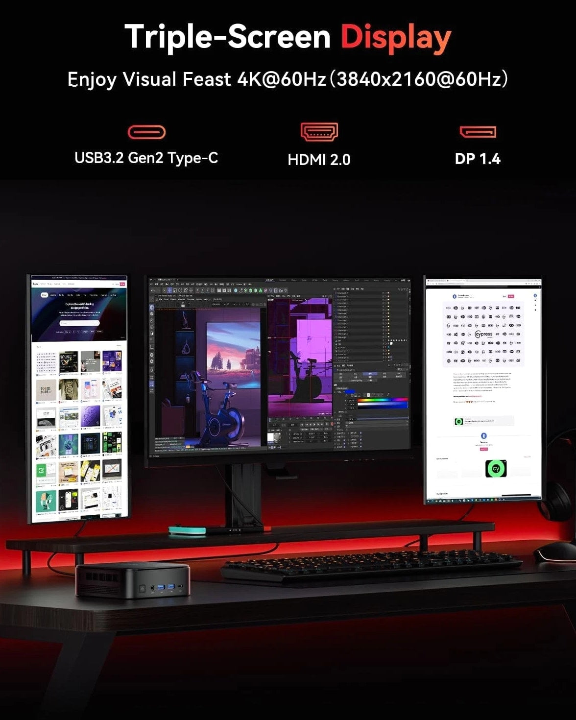 NiPoGi E3B Mini PC AMD Ryzen 5 7430U 32GB RAM 1TB SSD, Max 4.3GHz 6C/12T